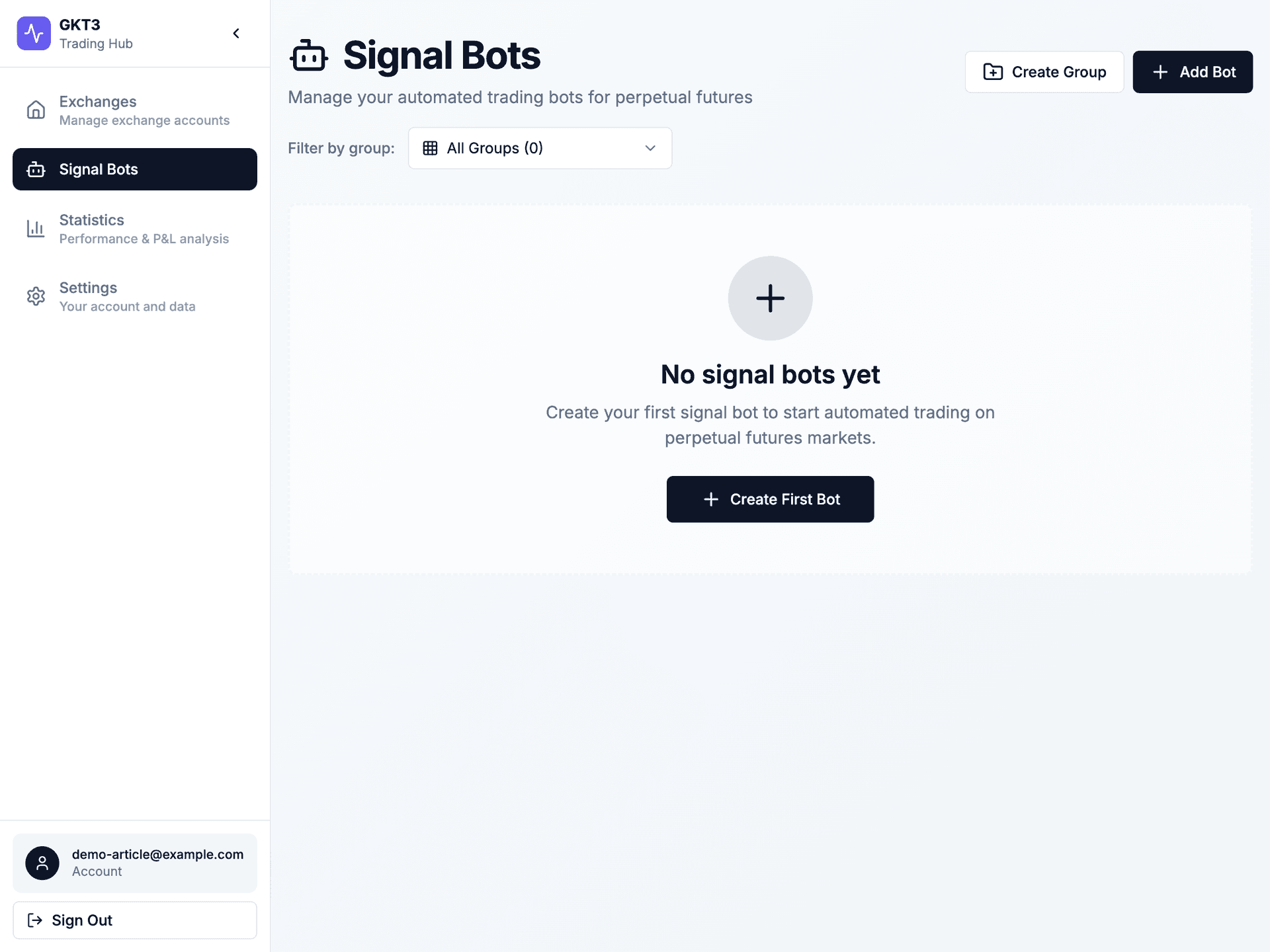 Signal Bots page